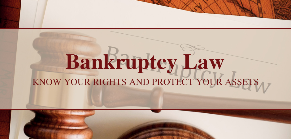 bankruptcy law document with a gavel on it and the words Bankruptcy Law overlayed